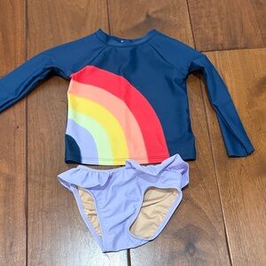 Old Navy Kids Rainbow Rashguard Set - Navy and Lavender